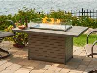 Brooks Rectangular Gas Fire Pit Table With Glass Guard