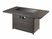 Brooks Rectangular Gas Fire Pit Table Covered