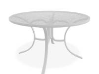 Dining Height Glass Table: D: 48” H: 28”